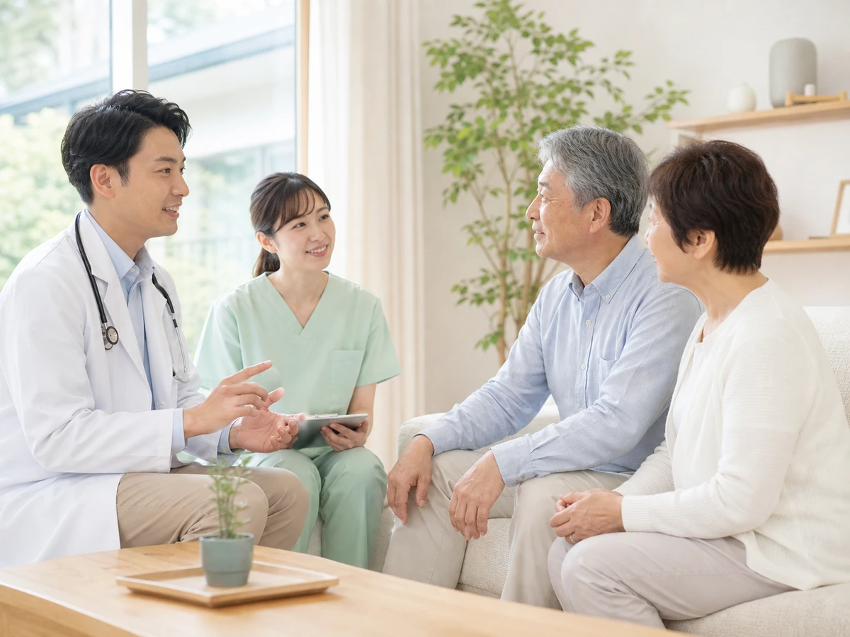 訪問診療で自宅に訪問する医療スタッフ